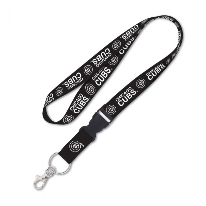 Chicago Cubs Blackout 1" Detachable Lanyard product image 1, provided for visual reference and product detail review