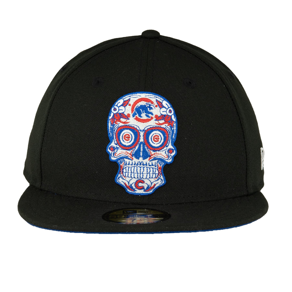 Chicago Cubs Black/Royal Sugar Skull New Era 59FIFTY Fitted Hat product image 2, provided for visual reference and product