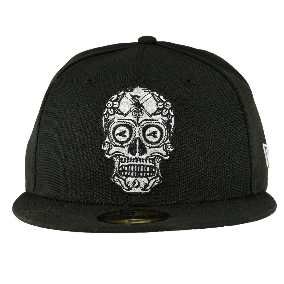 Chicago White Sox Black Sugar Skull New Era 59FIFTY Fitted Hat product image 2, provided for visual reference and product