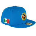 AZULITO Club America w/Mexico Patch New Era 59FIFTY Fitted Hat product image 1, provided for visual reference and product