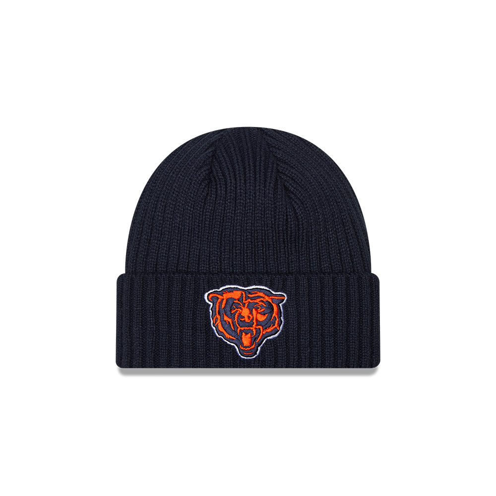 Chicago Bears Core Classic Navy Bearhead Cuffed Knit Hat product image 1, provided for visual reference and product detail