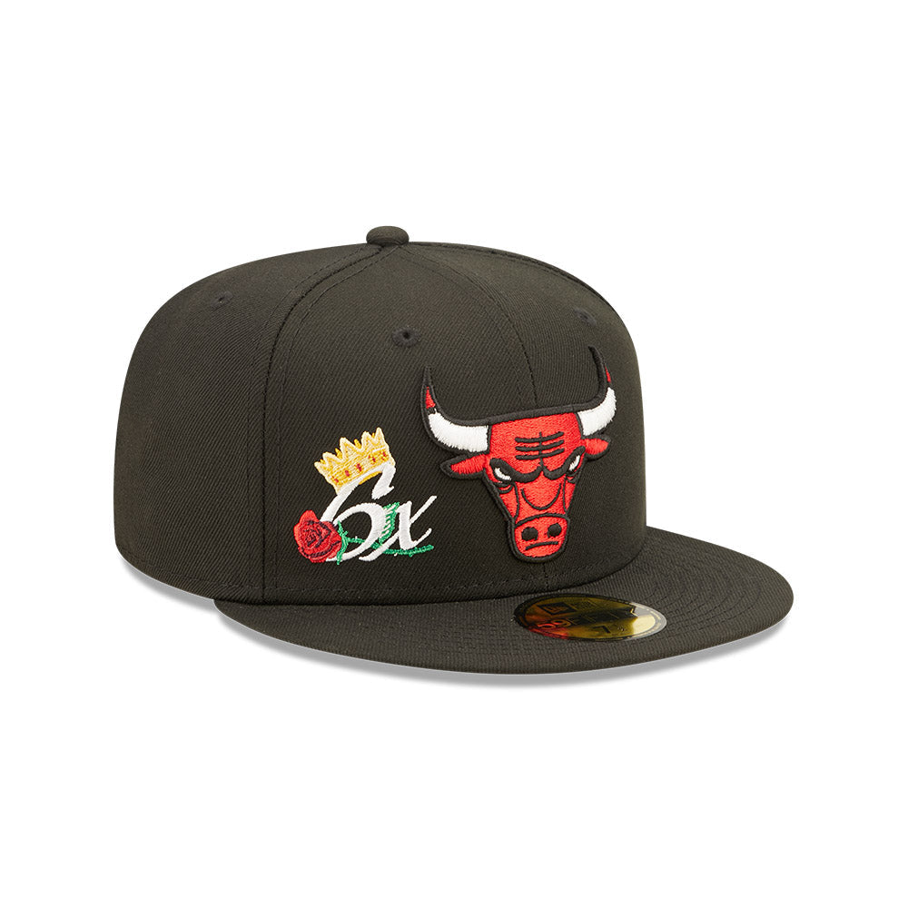 Chicago Bulls Crown 6x Champs New Era 59FIFTY Fitted Hat product image 1, provided for visual reference and product detail