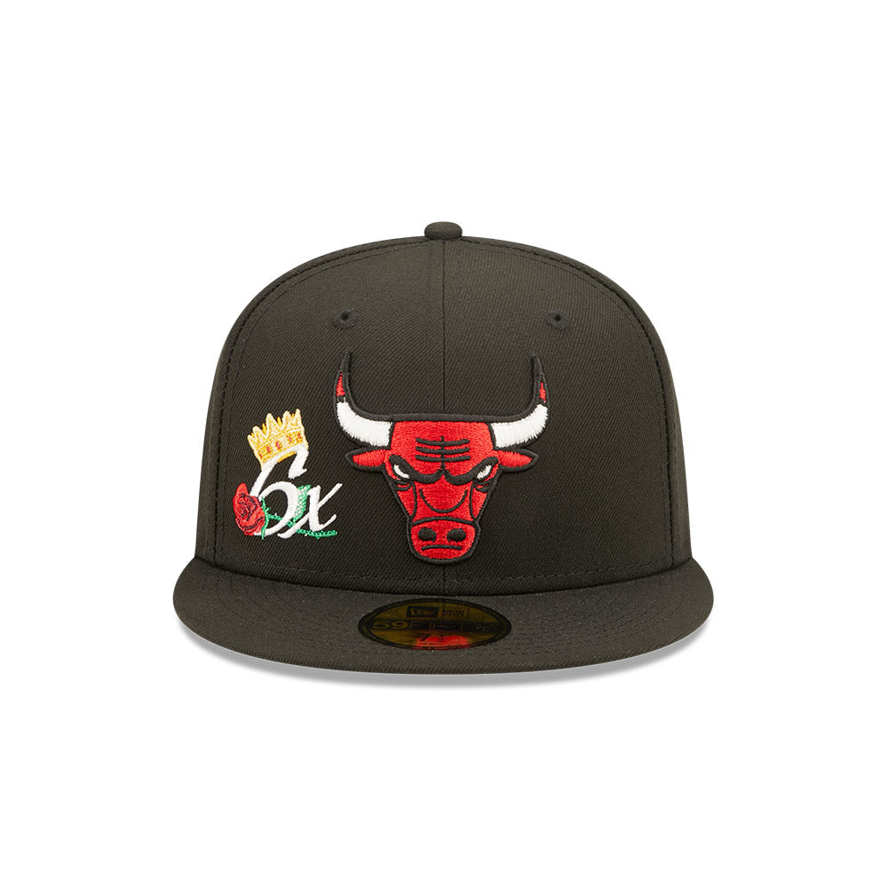 Chicago Bulls Crown 6x Champs New Era 59FIFTY Fitted Hat product image 2, provided for visual reference and product detail
