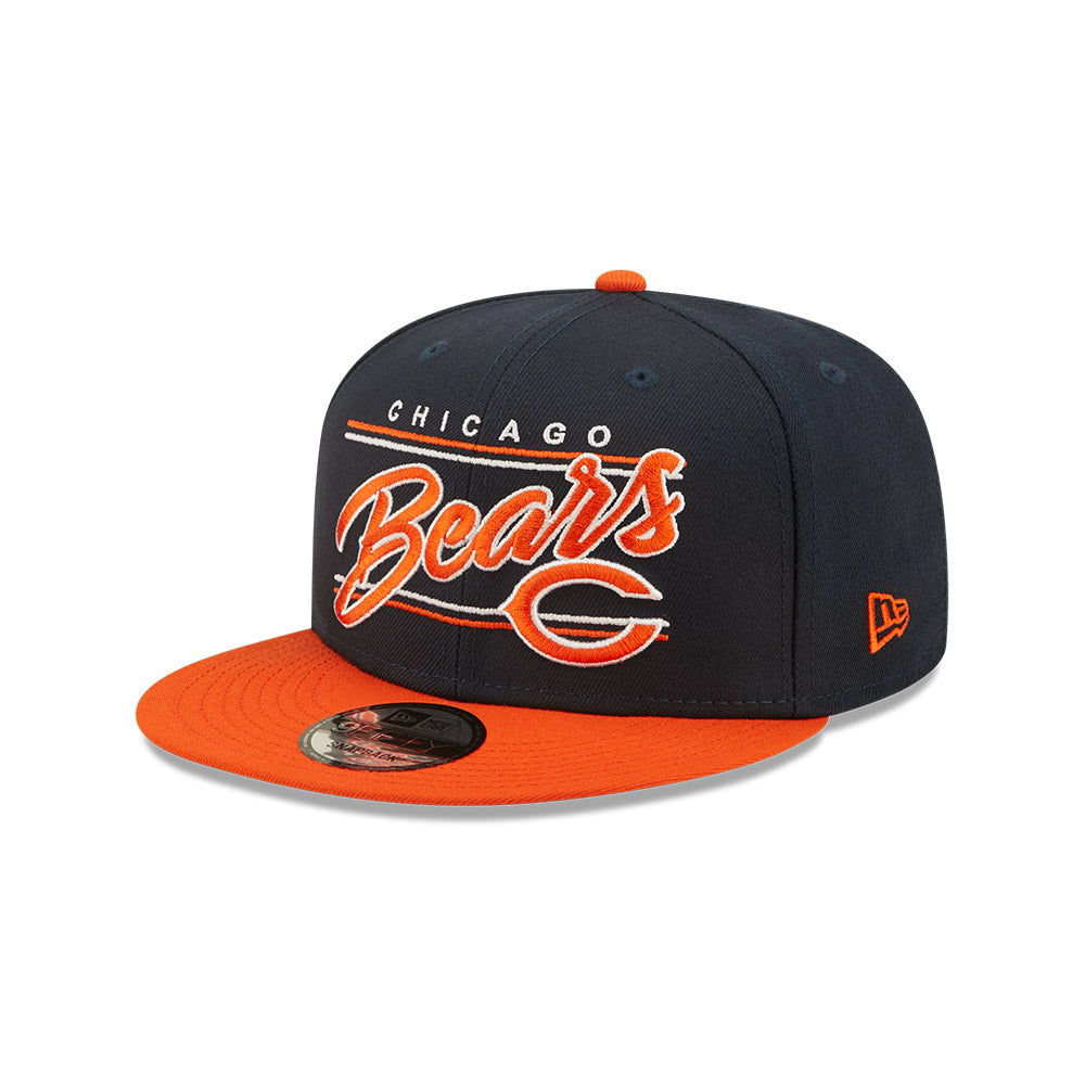 Chicago Bears Team Script New Era 9FIFTY Snapback Hat product image 1, provided for visual reference and product detail