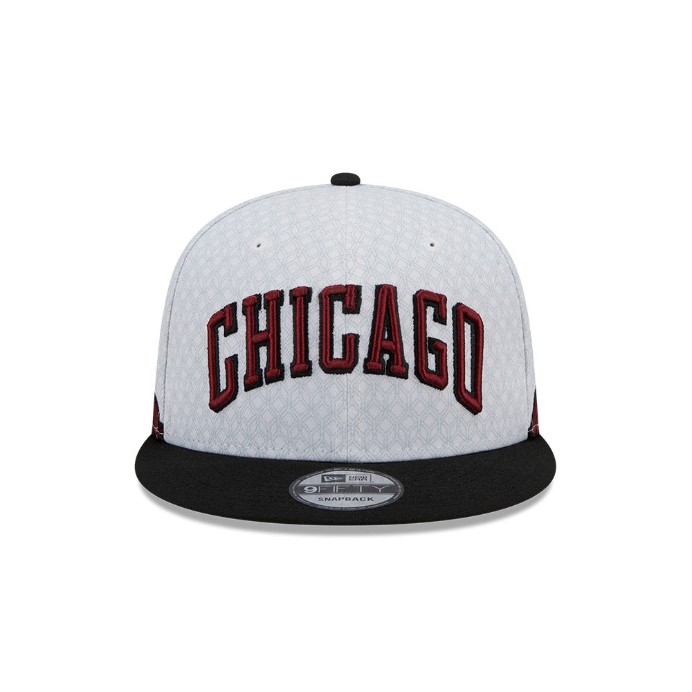 Chicago Bulls 2022 City Edition New Era 9FIFTY White Snapback Hat product image 2, provided for visual reference and product