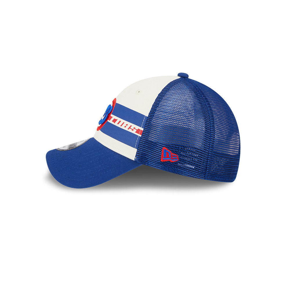 Chicago Cubs Team Stripes Throwback New Era 9FORTY Adjustable Hat product image 4, provided for visual reference and product