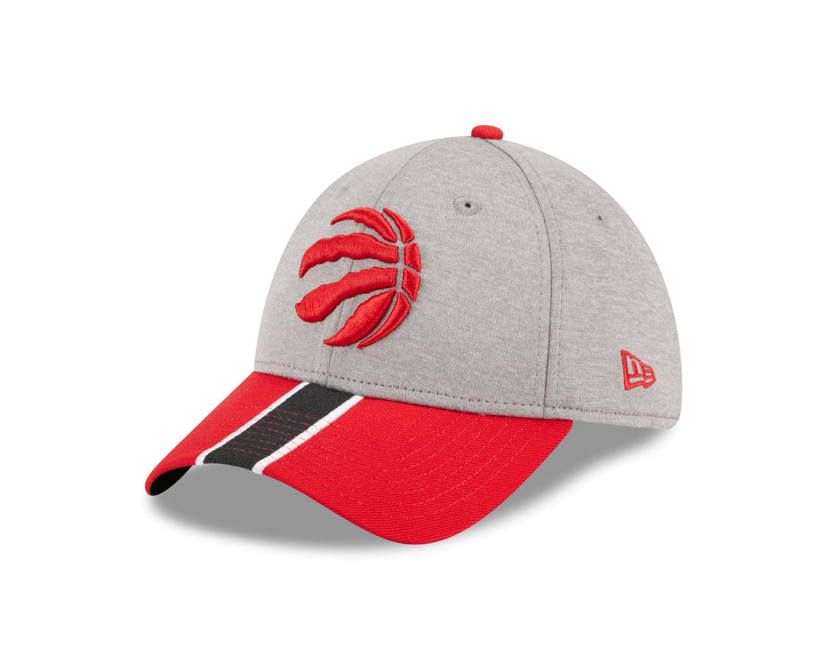 Toronto Raptors NBA New Era Men Grey/Red 39Thirty E3 Stripe Stretch Fit Hat product image 1, provided for visual reference