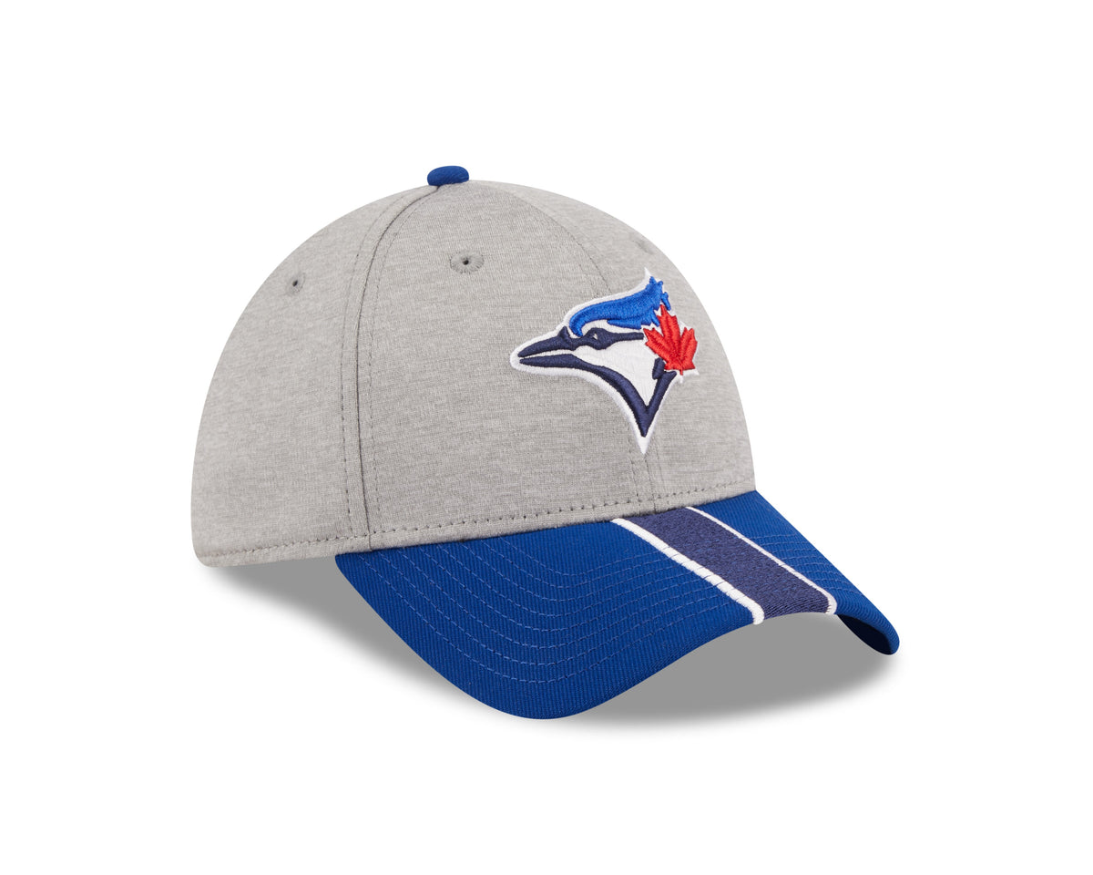 Toronto Blue Jays MLB New Era Men Navy 39Thirty Stripe E3 Stretch Fit Hat product image 4, provided for visual reference and