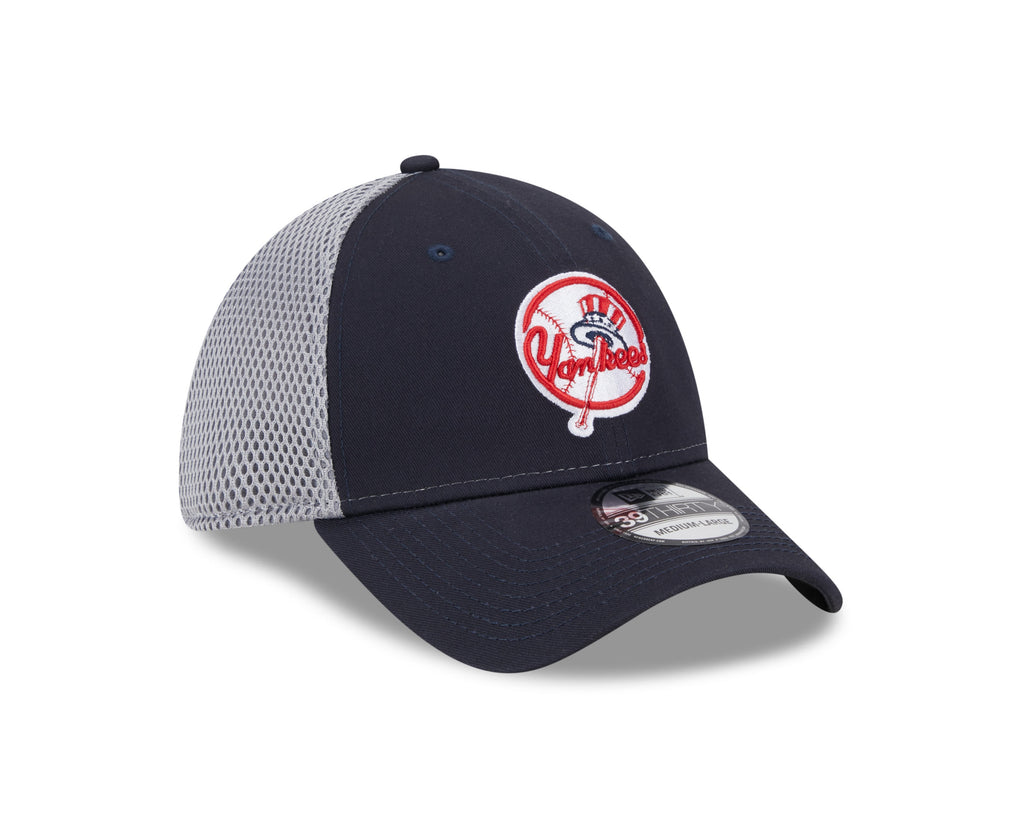 New York Yankees MLB New Era Men Navy/Grey 39Thirty Mesh Stretch Fit Hat product image 2, provided for visual reference and