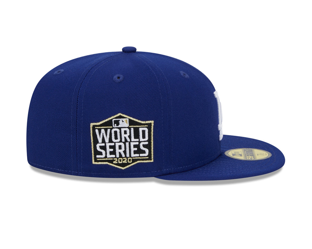 Los Angeles Dodgers MLB New Era Men Royal Blue 59Fifty 2020 World Series Fitted Hat product image 4, provided for visual