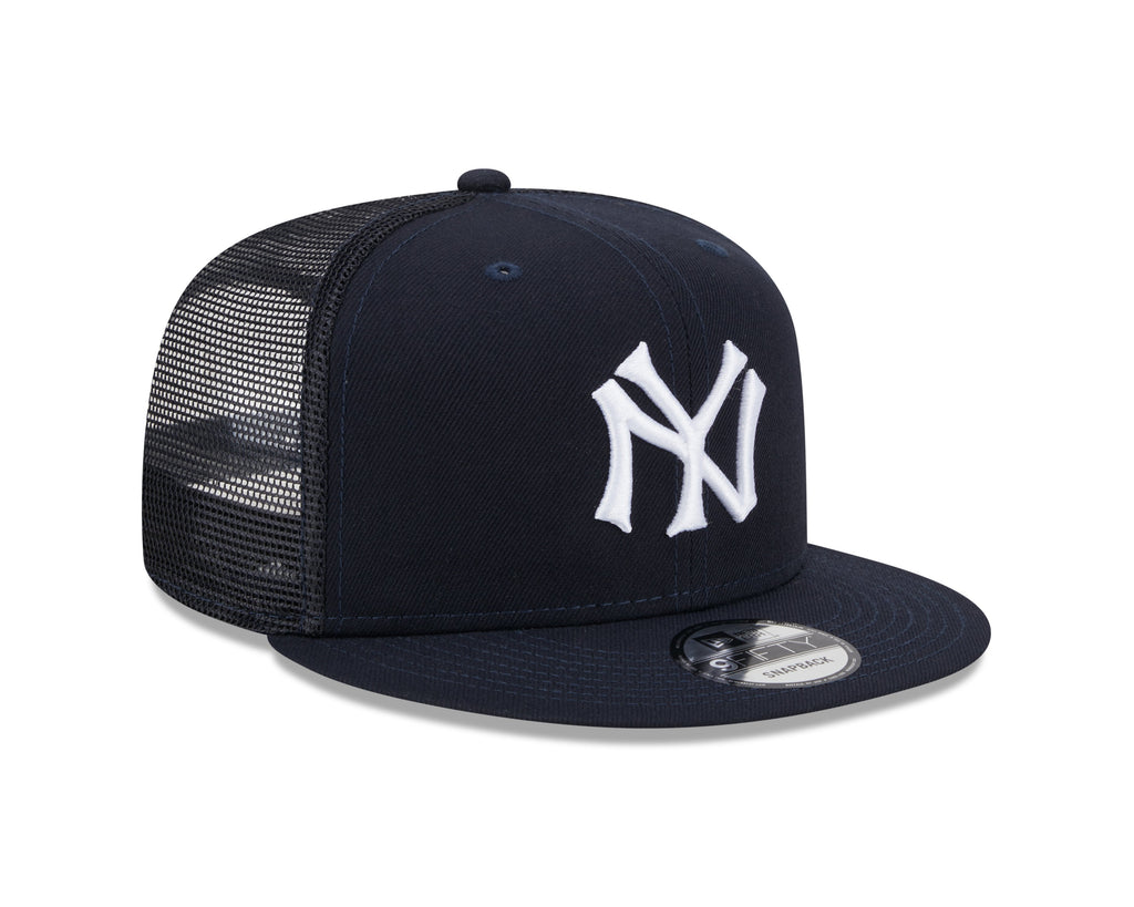 New York Yankees MLB New Era Men Navy 9Fifty Cooperstown Trucker Snapback product image 2, provided for visual reference and