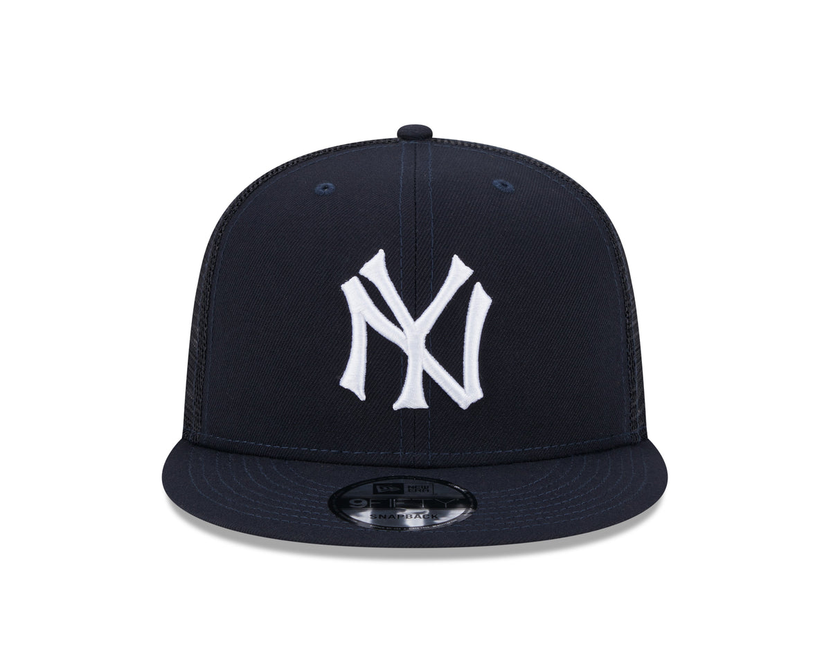 New York Yankees MLB New Era Men Navy 9Fifty Cooperstown Trucker Snapback product image 5, provided for visual reference and