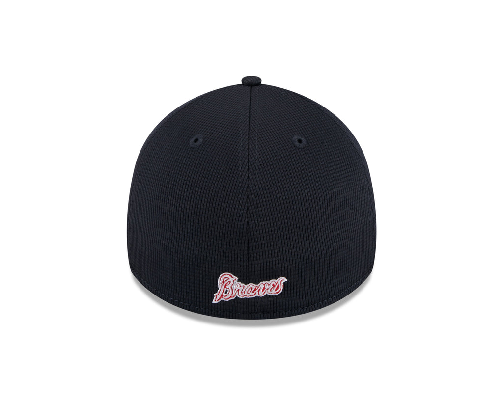 Atlanta Braves MLB New Era Men White/Royal Blue 39Thirty 2024 Batting Practice Stretch Fit Hat product image 2, provided for