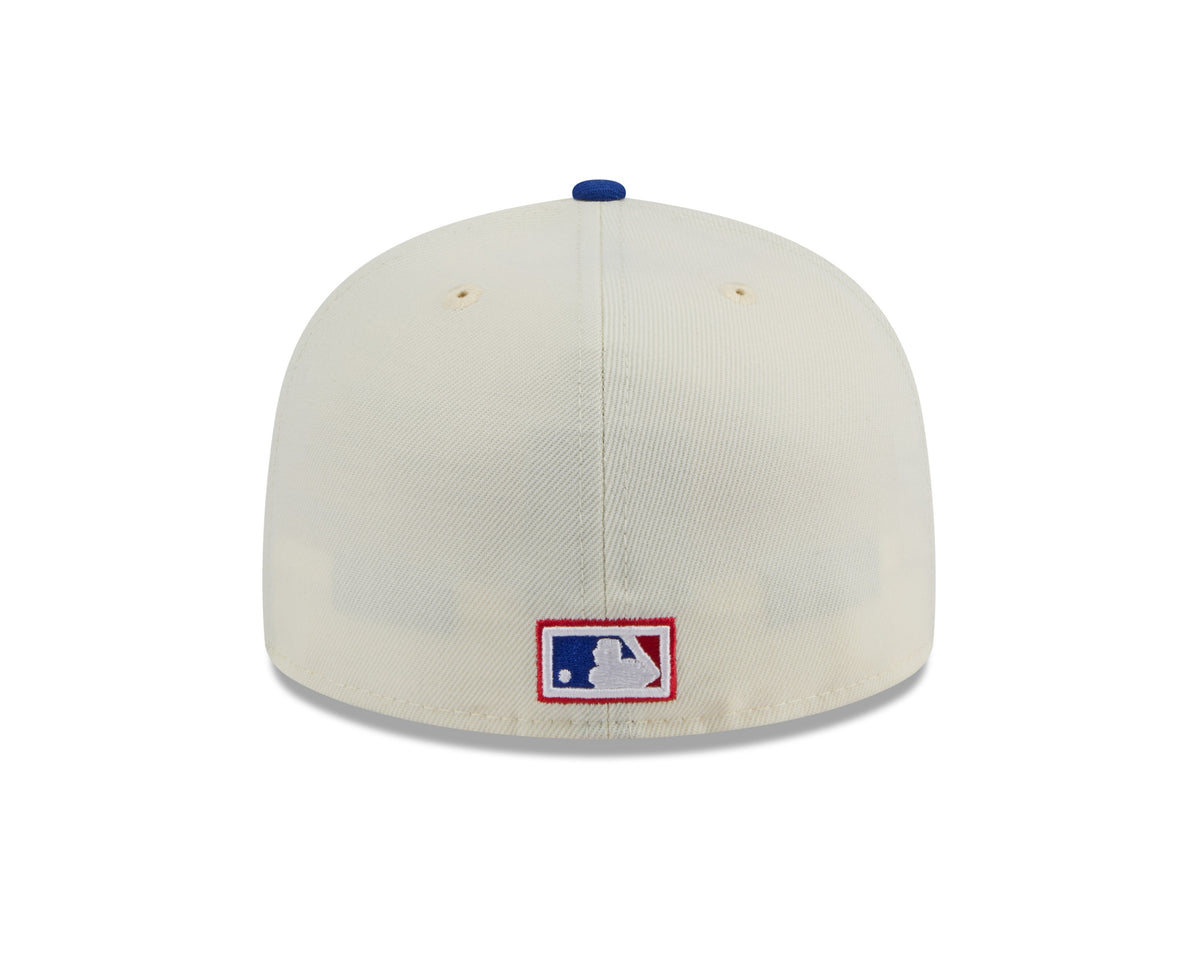 Montreal Expos MLB New Era Men Off-White/Royal-Blue 59Fifty Evergreen Fitted Hat product image 2, provided for visual