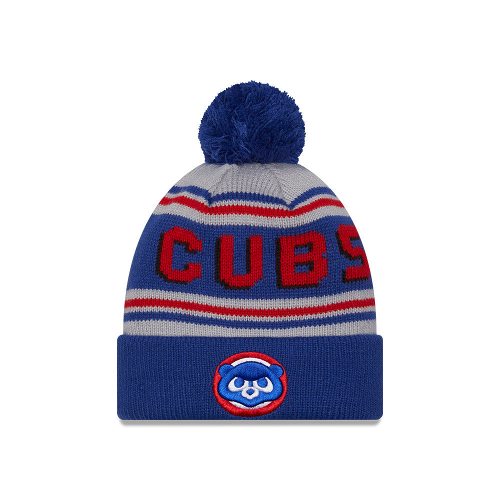 Chicago Cubs Grey Evergreen 84 Pom Knit Hat product image 1, provided for visual reference and product detail review