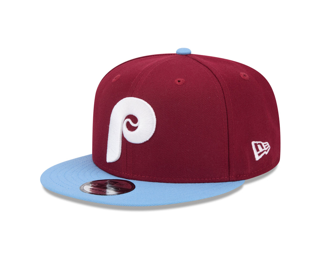 Philadelphia Phillies MLB New Era Men Burgundy/Light Blue 9Fifty Evergreen Snapback product image 1, provided for visual