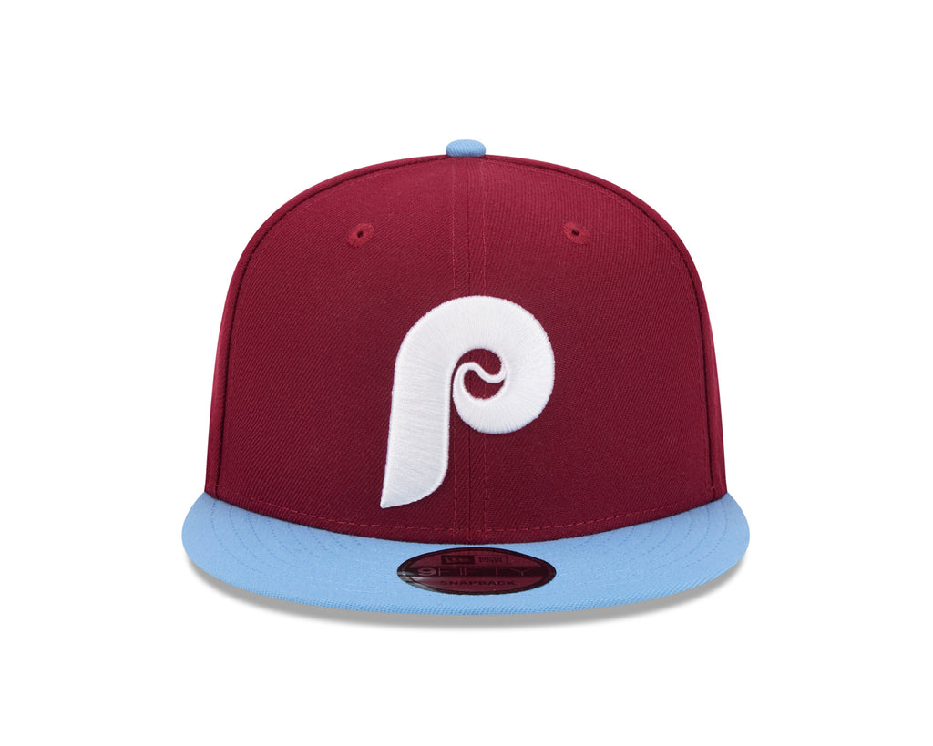 Philadelphia Phillies MLB New Era Men Burgundy/Light Blue 9Fifty Evergreen Snapback product image 4, provided for visual