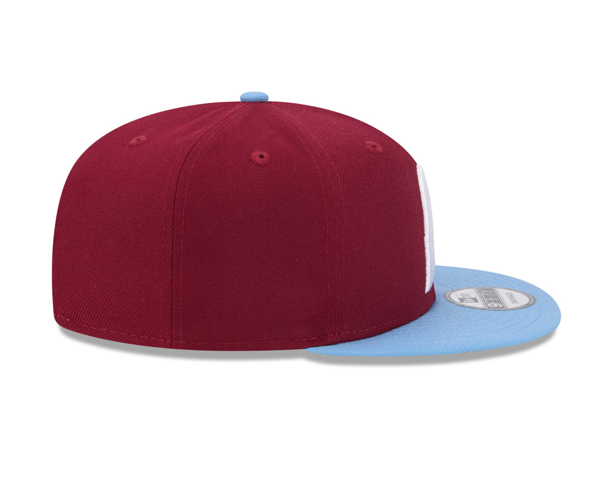 Philadelphia Phillies MLB New Era Men Burgundy/Light Blue 9Fifty Evergreen Snapback product image 6, provided for visual