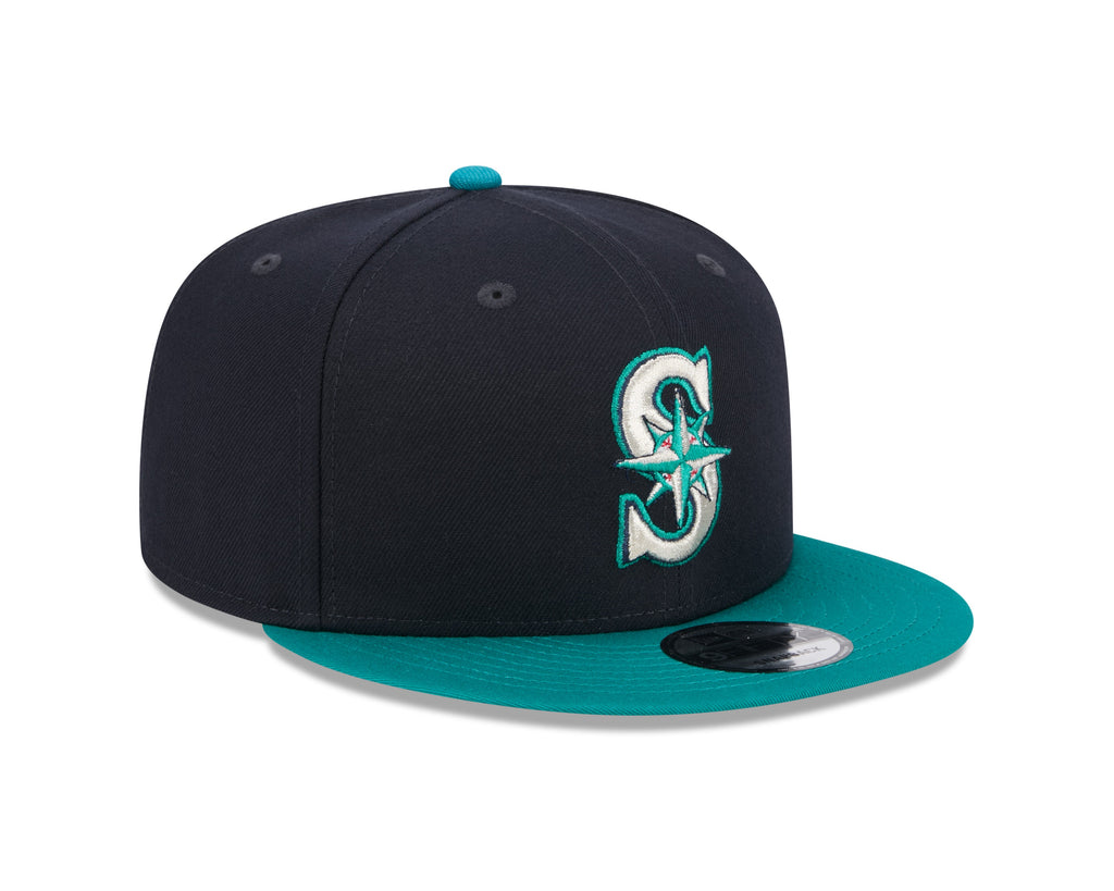 Seattle Mariners MLB New Era Men Navy/Green 9Fifty Evergreen Snapback product image 3, provided for visual reference and