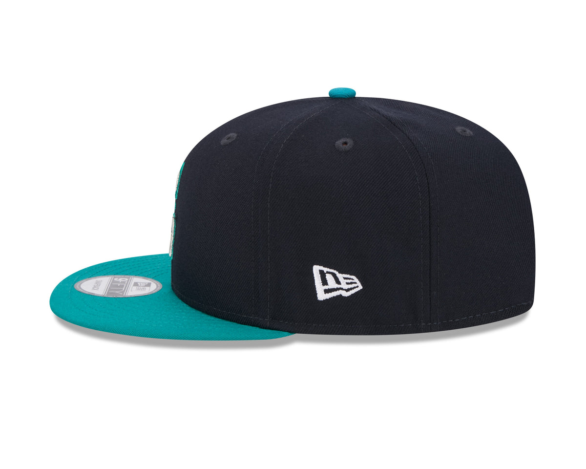 Seattle Mariners MLB New Era Men Navy/Green 9Fifty Evergreen Snapback product image 5, provided for visual reference and