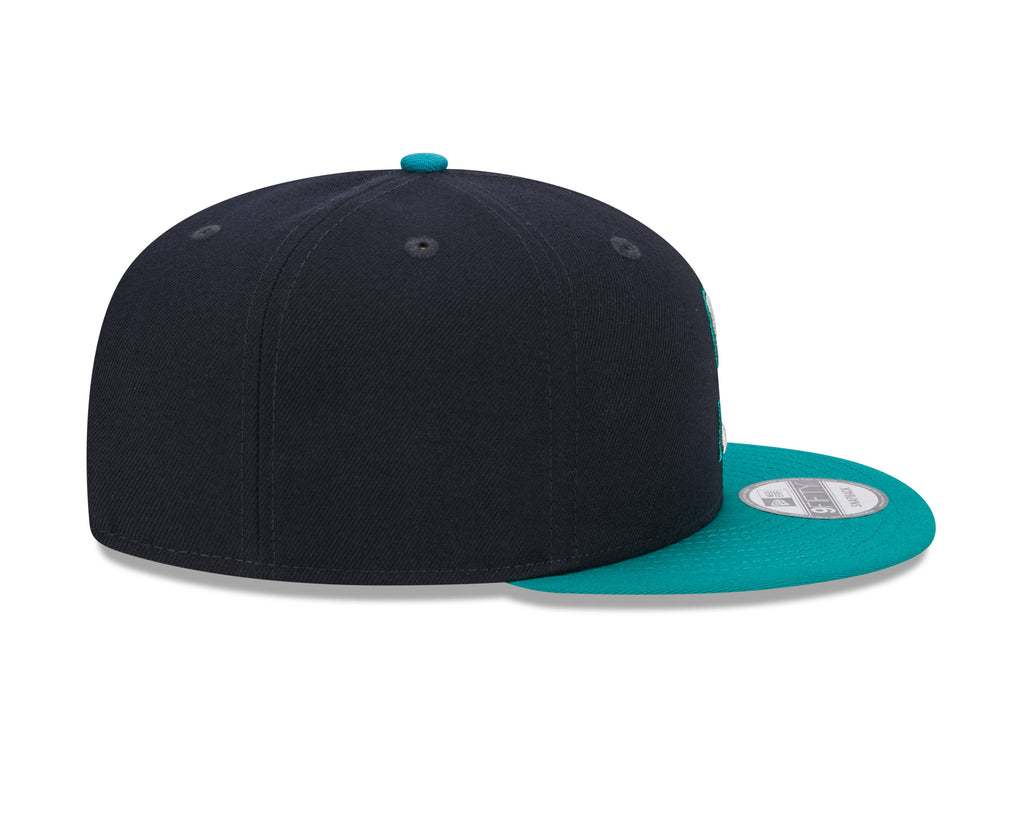 Seattle Mariners MLB New Era Men Navy/Green 9Fifty Evergreen Snapback product image 6, provided for visual reference and