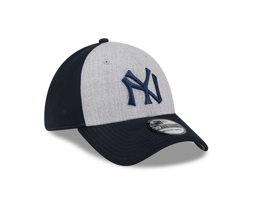 New York Yankees MLB New Era Men Grey/Navy 39Thirty Throwback Stretch Fit Hat product image 3, provided for visual reference