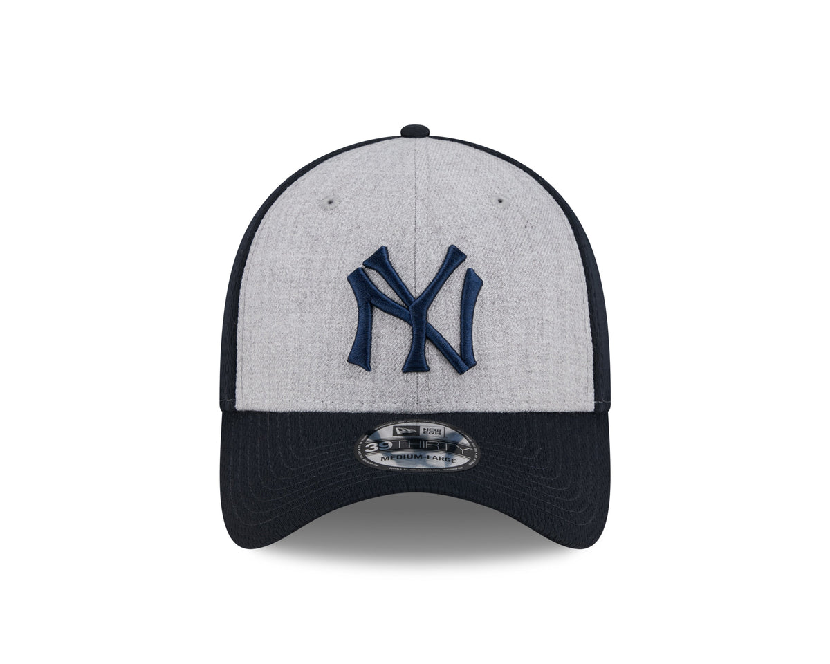 New York Yankees MLB New Era Men Grey/Navy 39Thirty Throwback Stretch Fit Hat product image 5, provided for visual reference
