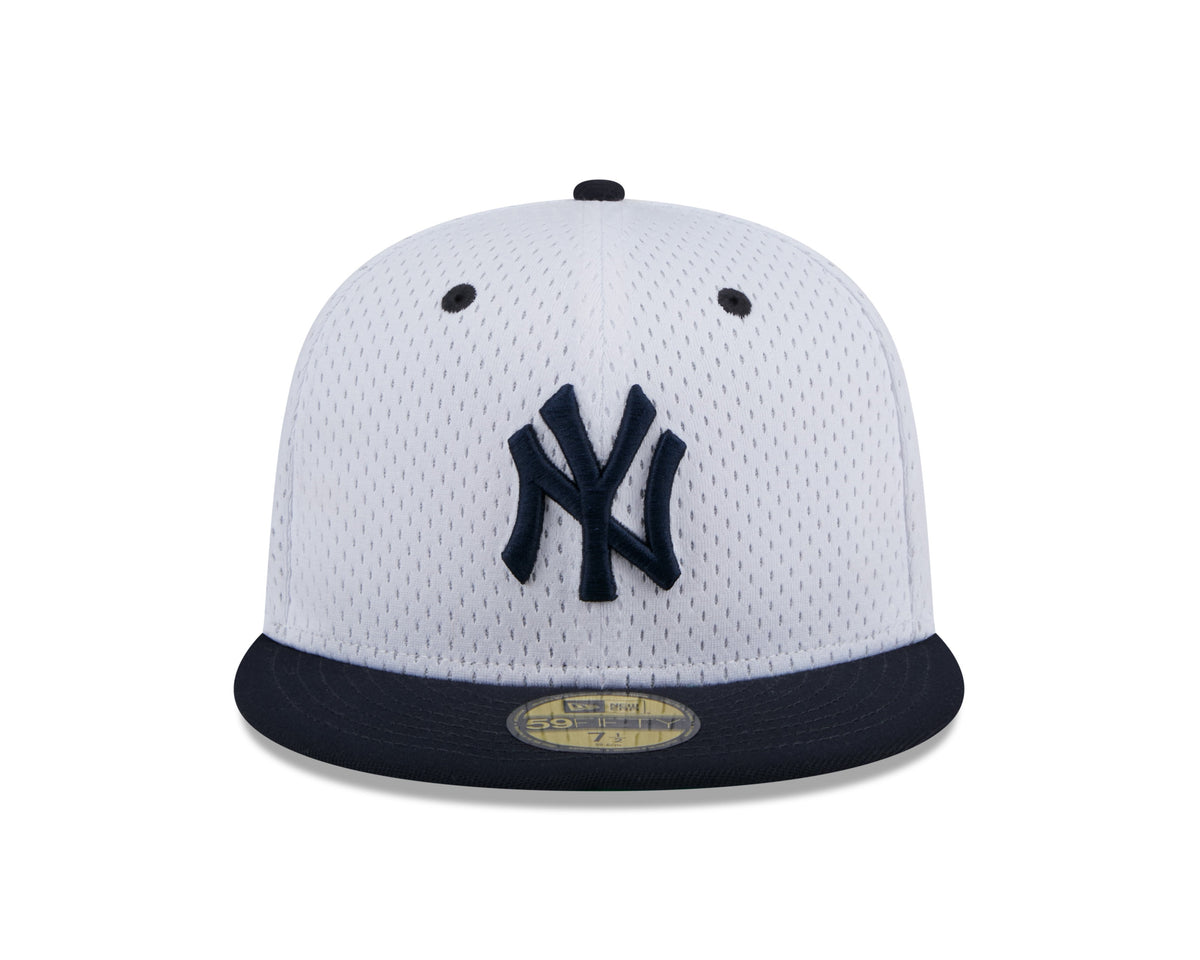 New York Yankees MLB New Era Men White 59Fifty Throwback Mesh Fitted Hat product image 4, provided for visual reference and
