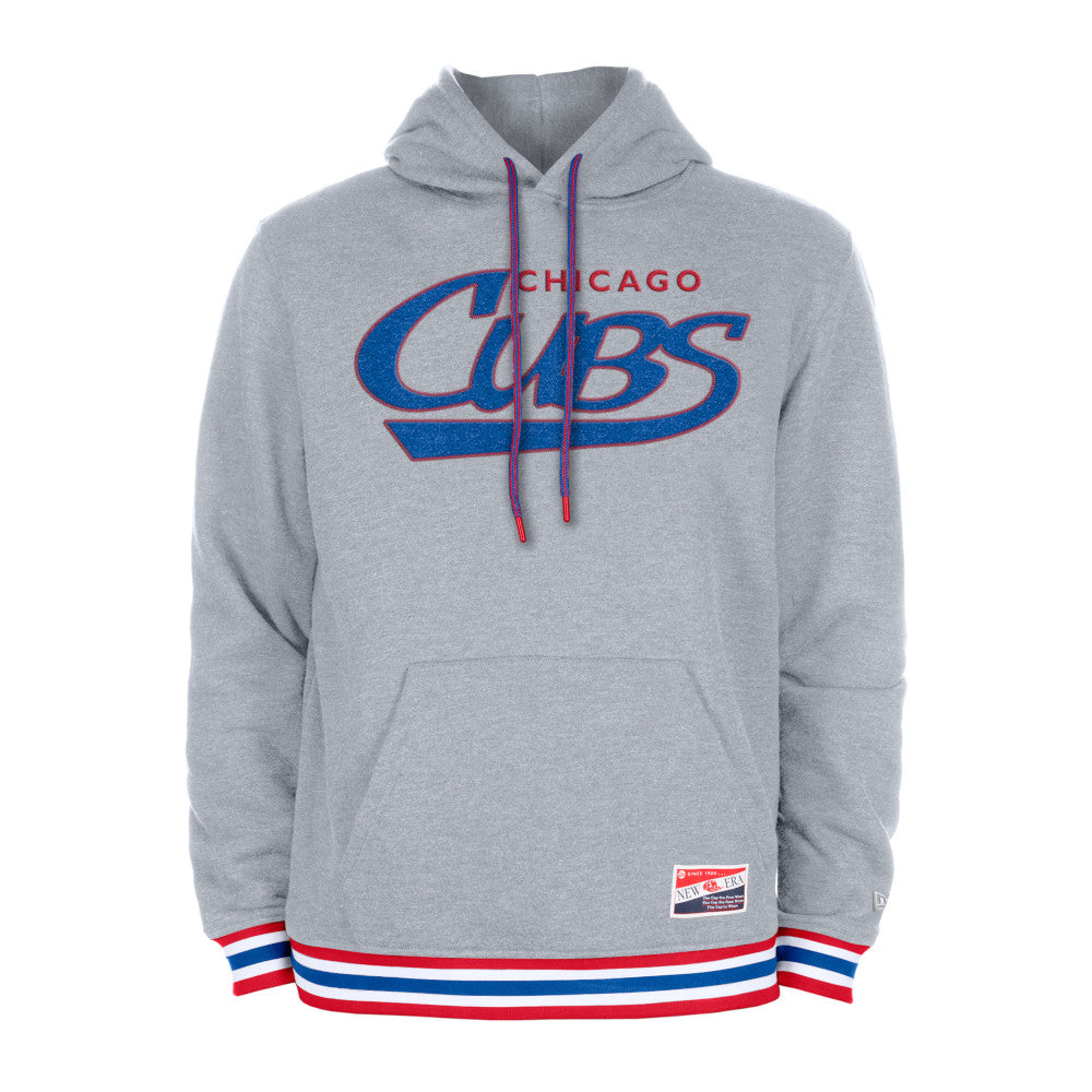Chicago Cubs New Era Grey Script Hoodie product image 1, provided for visual reference and product detail review