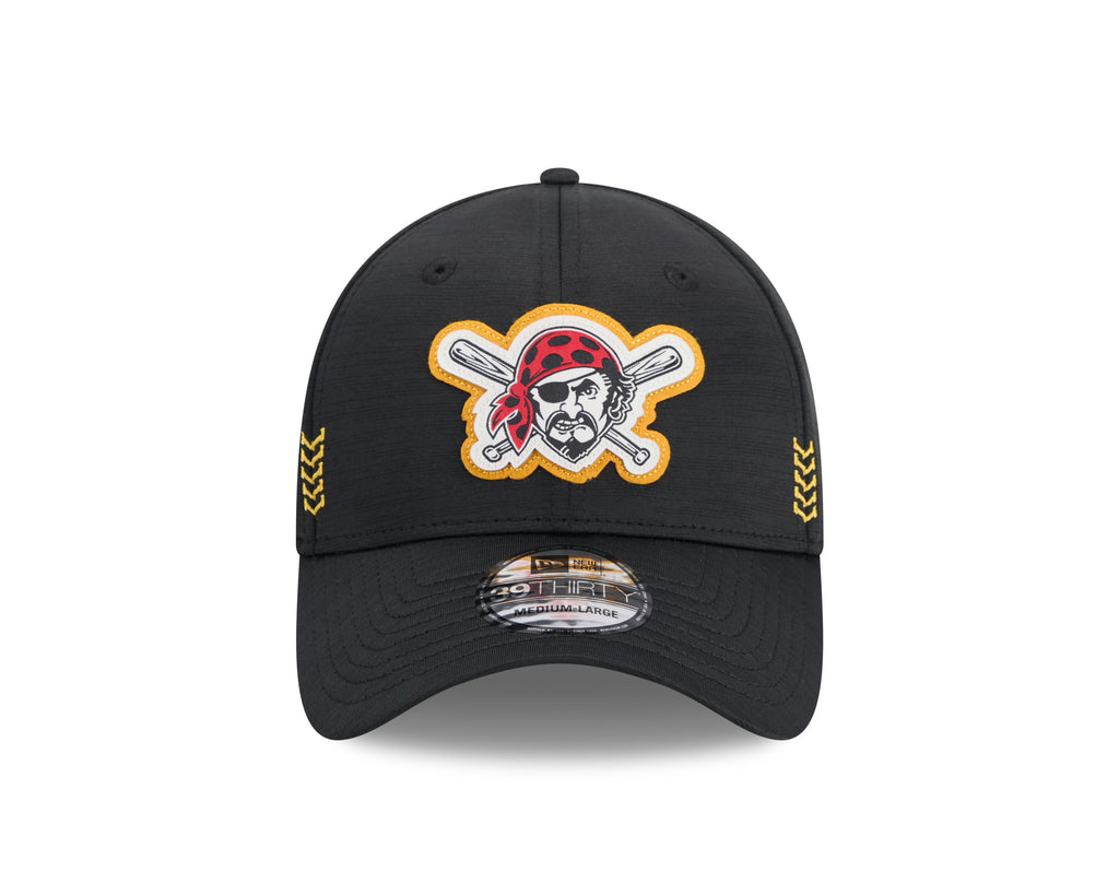 Pittsburgh Pirates MLB New Era Men Black 39Thirty 2024 Clubhouse Stretch Fit Hat product image 4, provided for visual