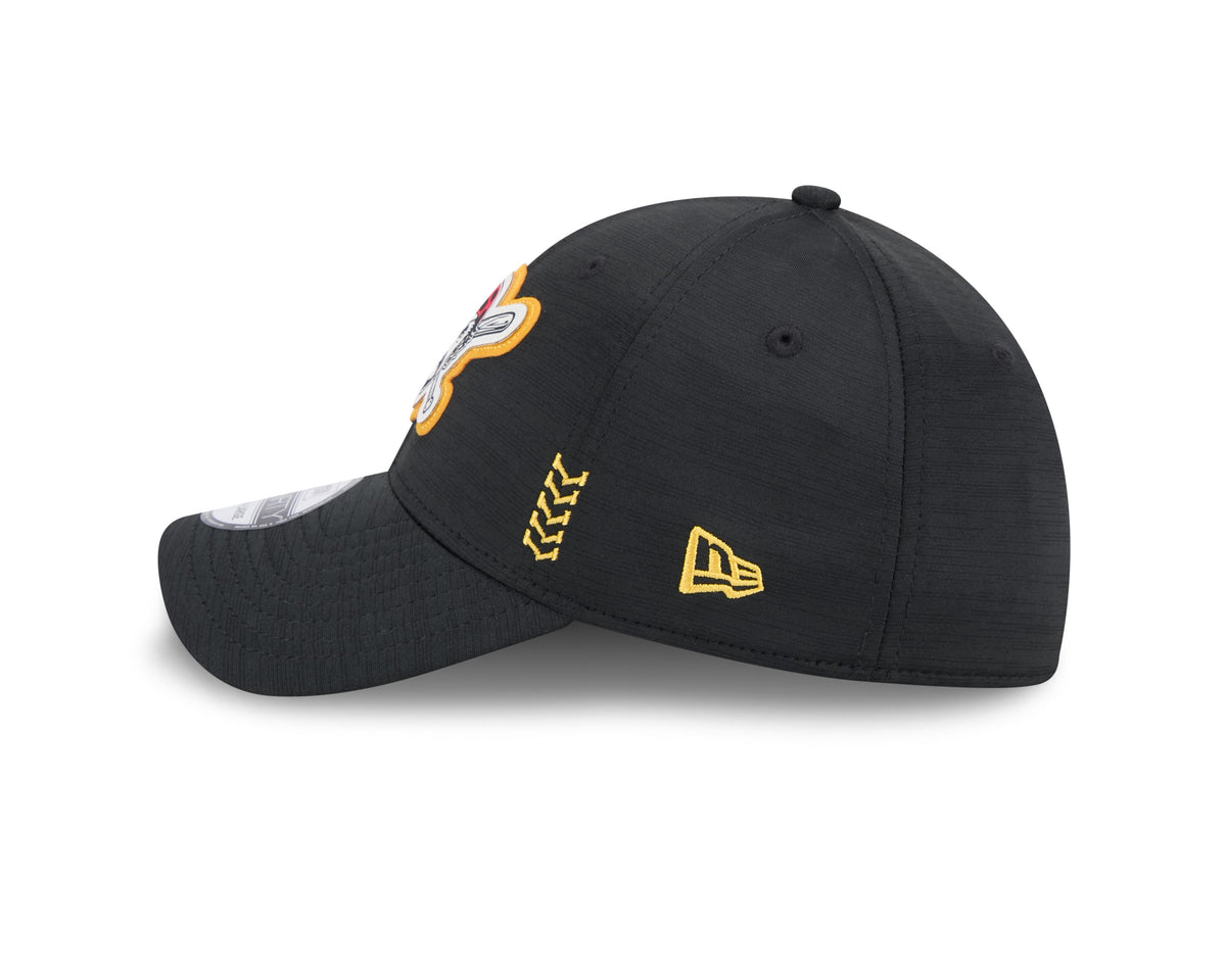 Pittsburgh Pirates MLB New Era Men Black 39Thirty 2024 Clubhouse Stretch Fit Hat product image 5, provided for visual