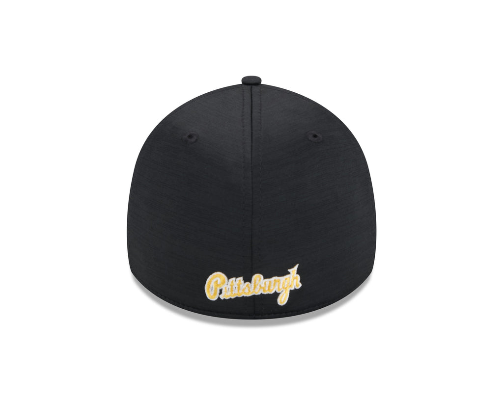 Pittsburgh Pirates MLB New Era Men Black 39Thirty 2024 Clubhouse Stretch Fit Hat product image 2, provided for visual