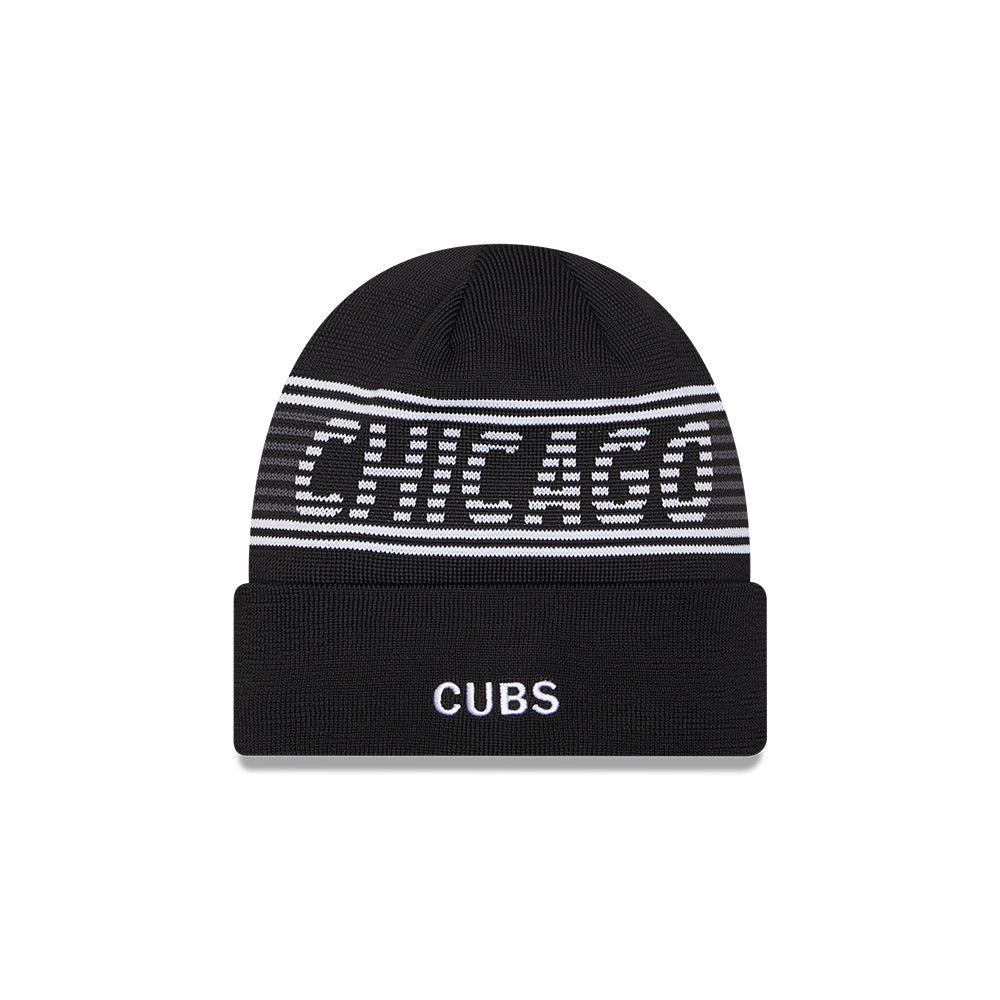 Chicago Cubs New Era 2024 Clubhouse Black Knit Hat product image 3, provided for visual reference and product detail review