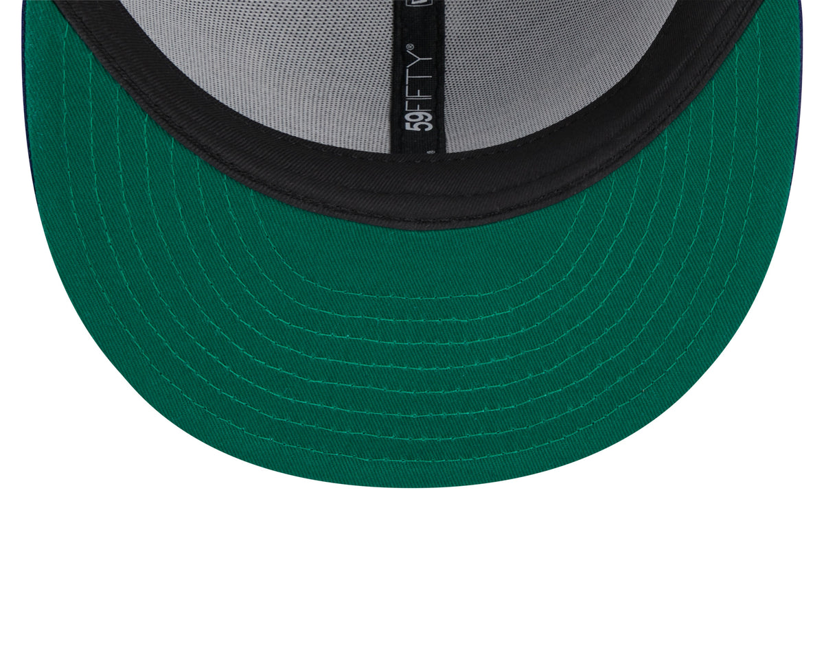 Los Angeles Dodgers MLB New Era Men Grey 59Fifty Heather Pinstripe Fitted Hat product image 7, provided for visual reference