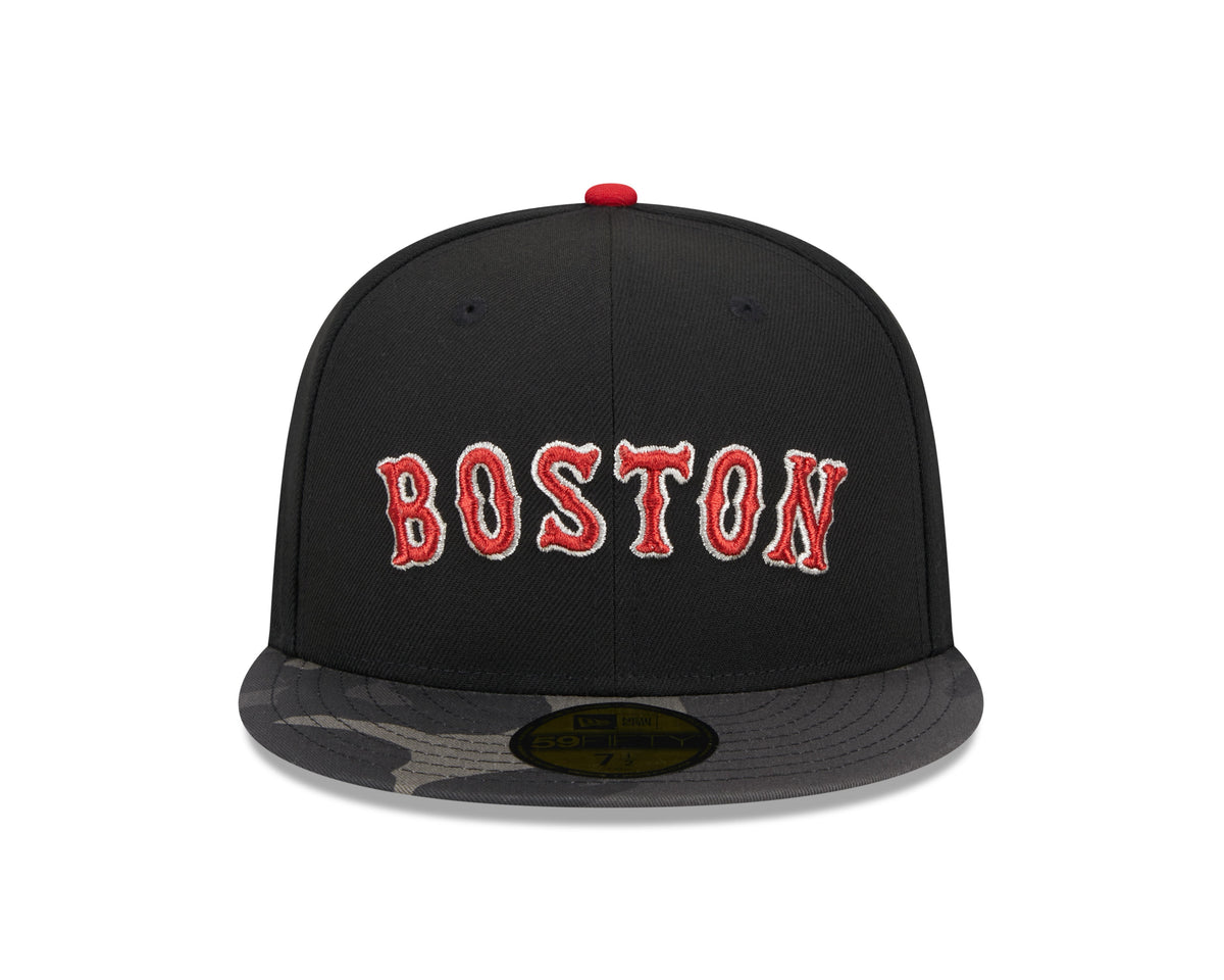 Boston Red Sox MLB New Era Men Black Camo 59Fifty Metallic Fitted Hat product image 4, provided for visual reference and