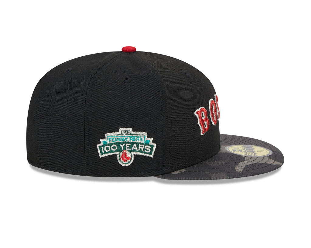 Boston Red Sox MLB New Era Men Black Camo 59Fifty Metallic Fitted Hat product image 6, provided for visual reference and