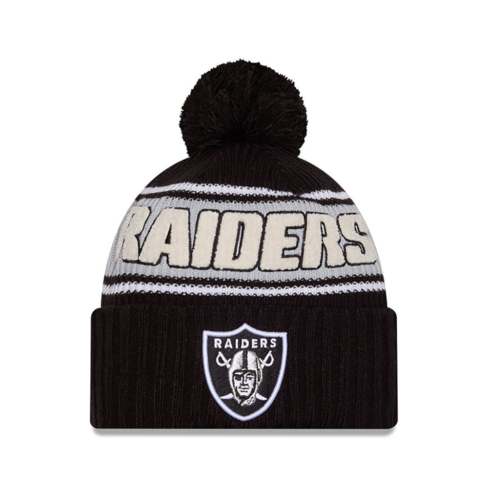 Las Vegas Raiders On-Field 2024 New Era Winter Knit Hat product image 1, provided for visual reference and product detail