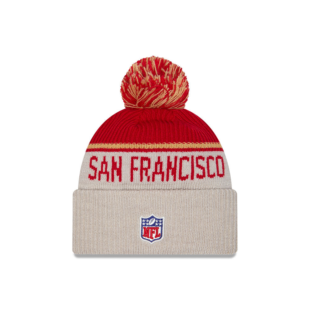 San Francisco 49ers 2024 Sideline New Era Historic Sport Knit Hat product image 2, provided for visual reference and product