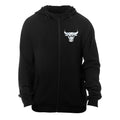 Chicago Bulls Black Full Zip Reflective Hoodie product image 1, provided for visual reference and product detail review