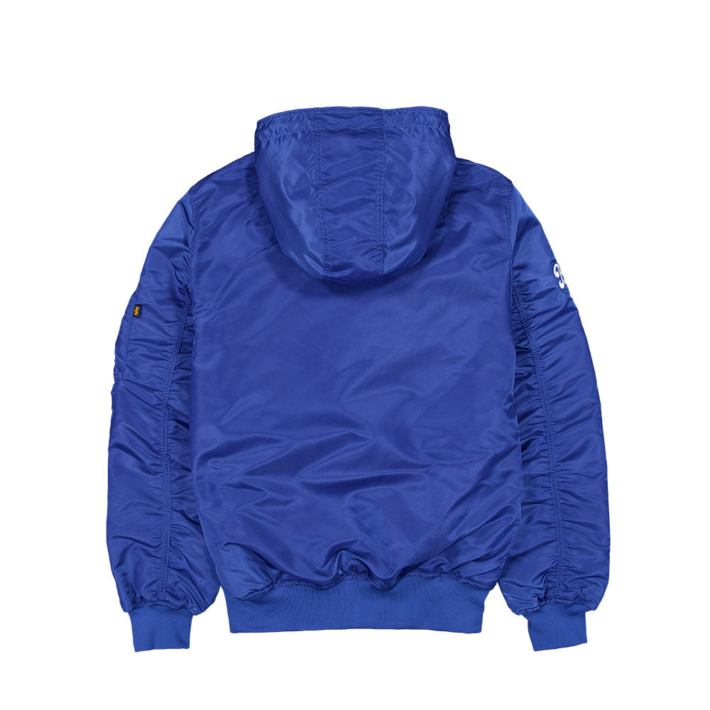 Chicago Cubs Royal Alpha Bomber Jacket product image 2, provided for visual reference and product detail review