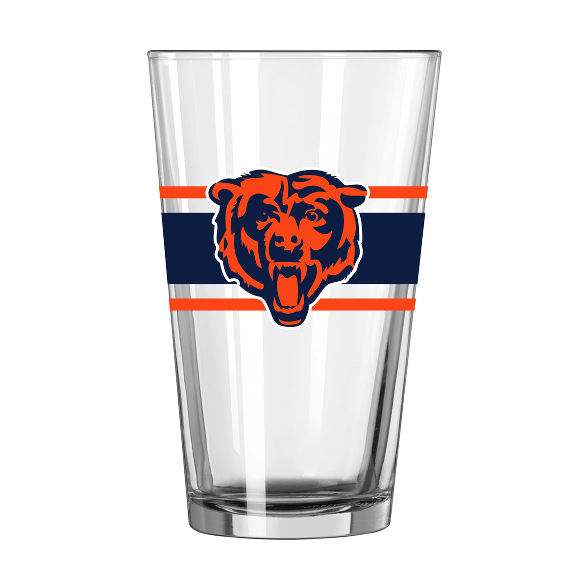 Chicago Bears Striped 16oz Pint Glass product image 1, provided for visual reference and product detail review