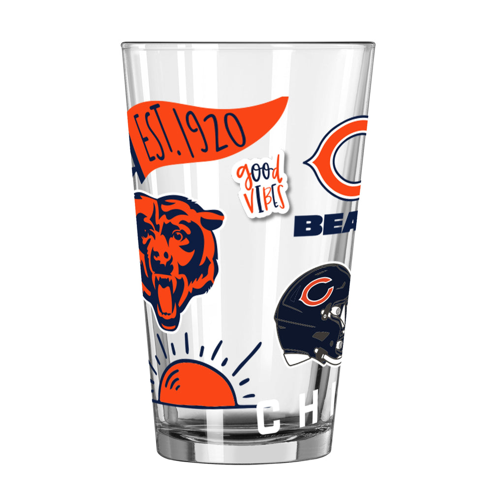Chicago Bears Native Design Pint Glass product image 2, provided for visual reference and product detail review