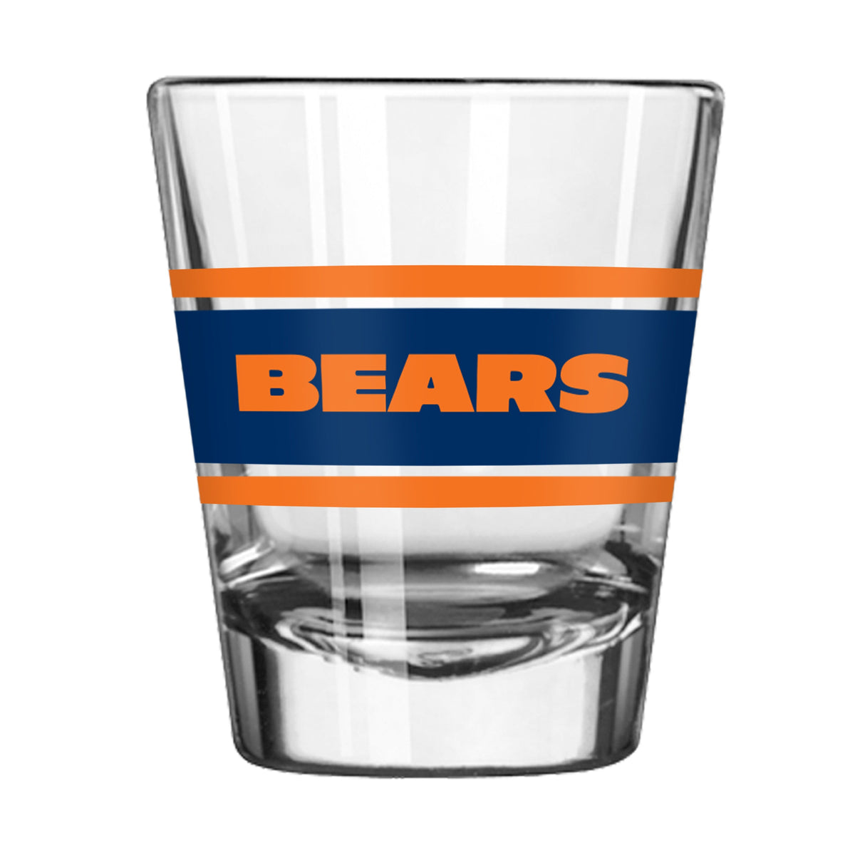 Chicago Bears 2oz Striped Shot Glass product image 1, provided for visual reference and product detail review