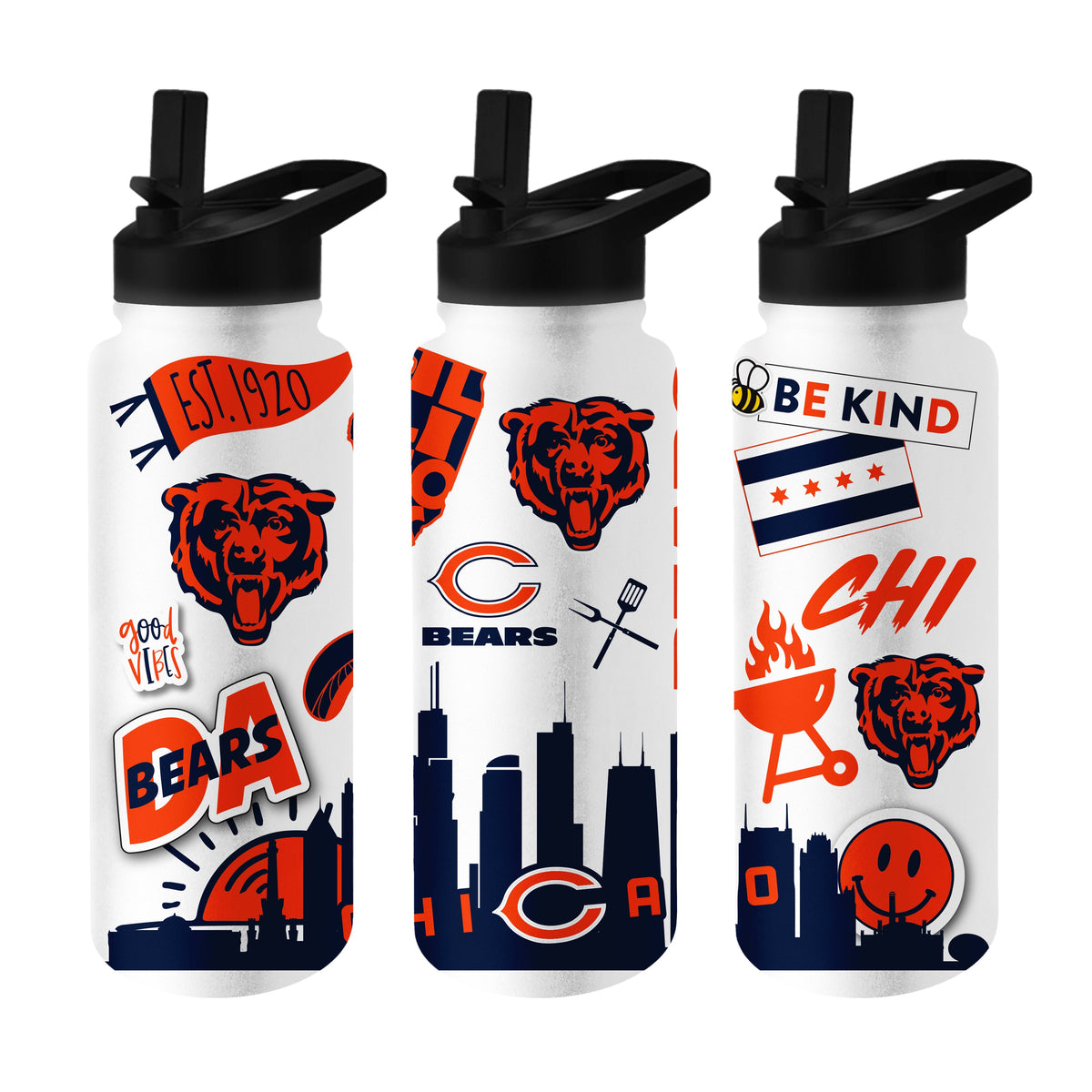 Chicago Bears Native Design 34oz. Quencher Bottle product image 1, provided for visual reference and product detail review