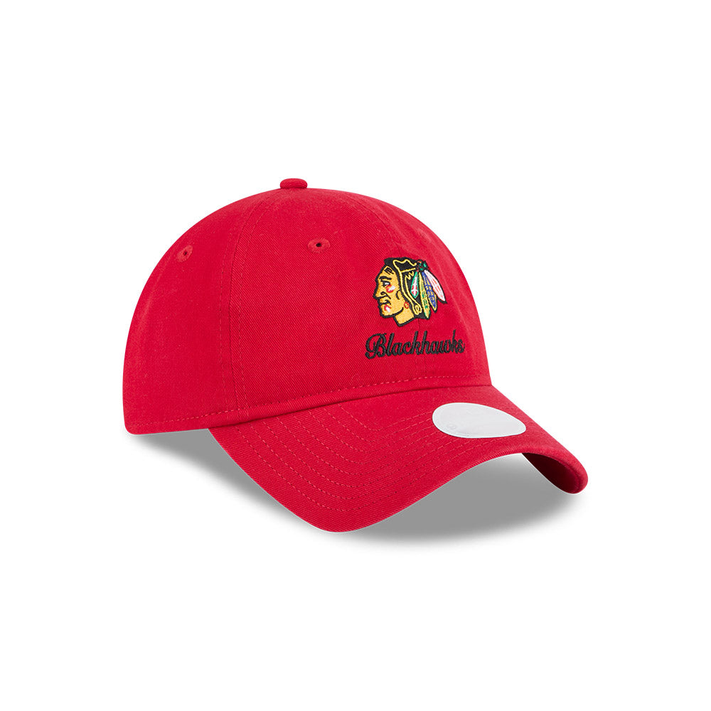 Chicago Blackhawks New Era Women Red Preppy Team 9TWENTY Adjustable Hat product image 3, provided for visual reference and
