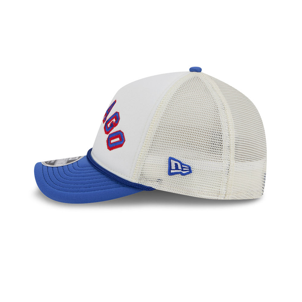 Chicago Cubs New Era 9FORTY Chrome Arch A-Frame Trucker Hat product image 6, provided for visual reference and product