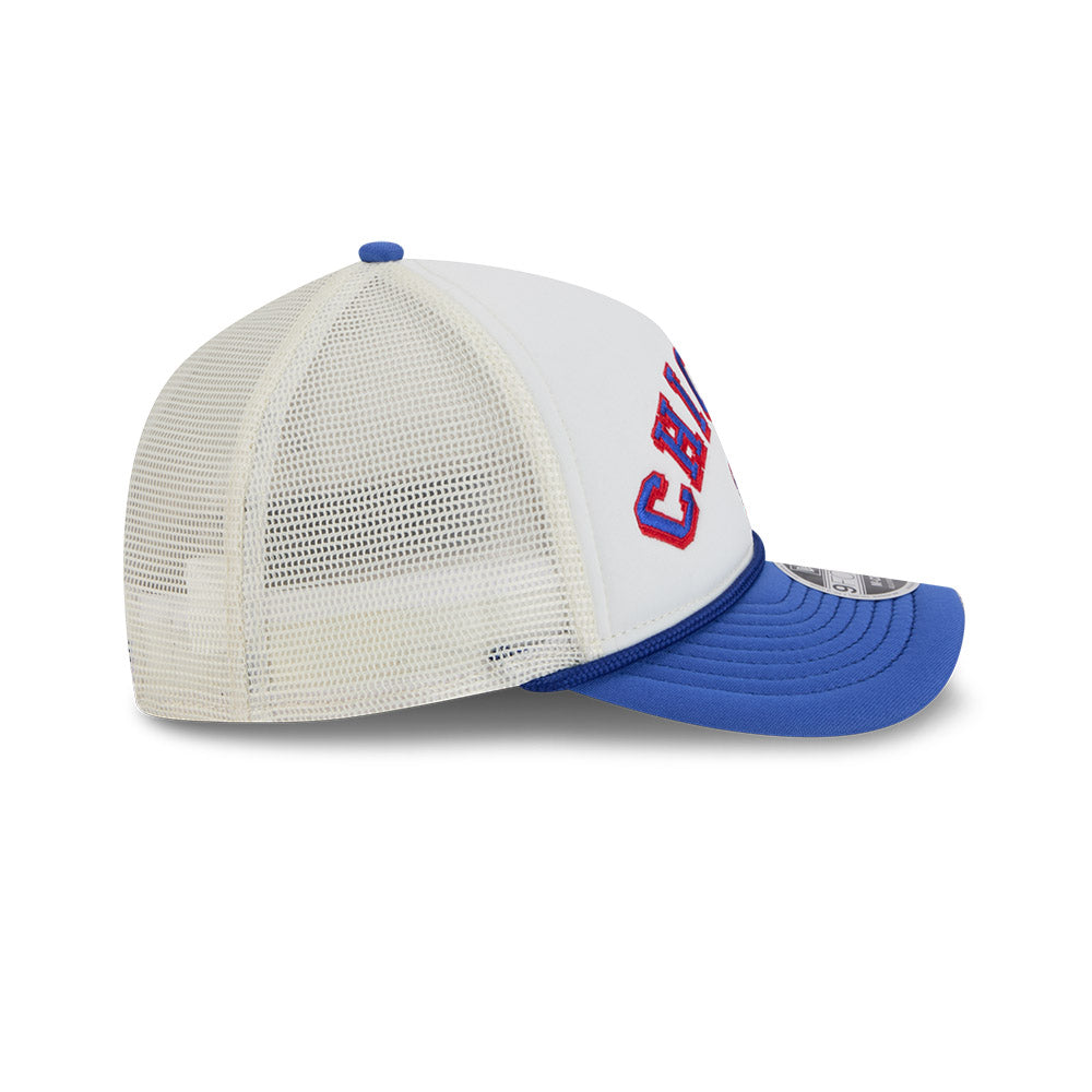 Chicago Cubs New Era 9FORTY Chrome Arch A-Frame Trucker Hat product image 4, provided for visual reference and product