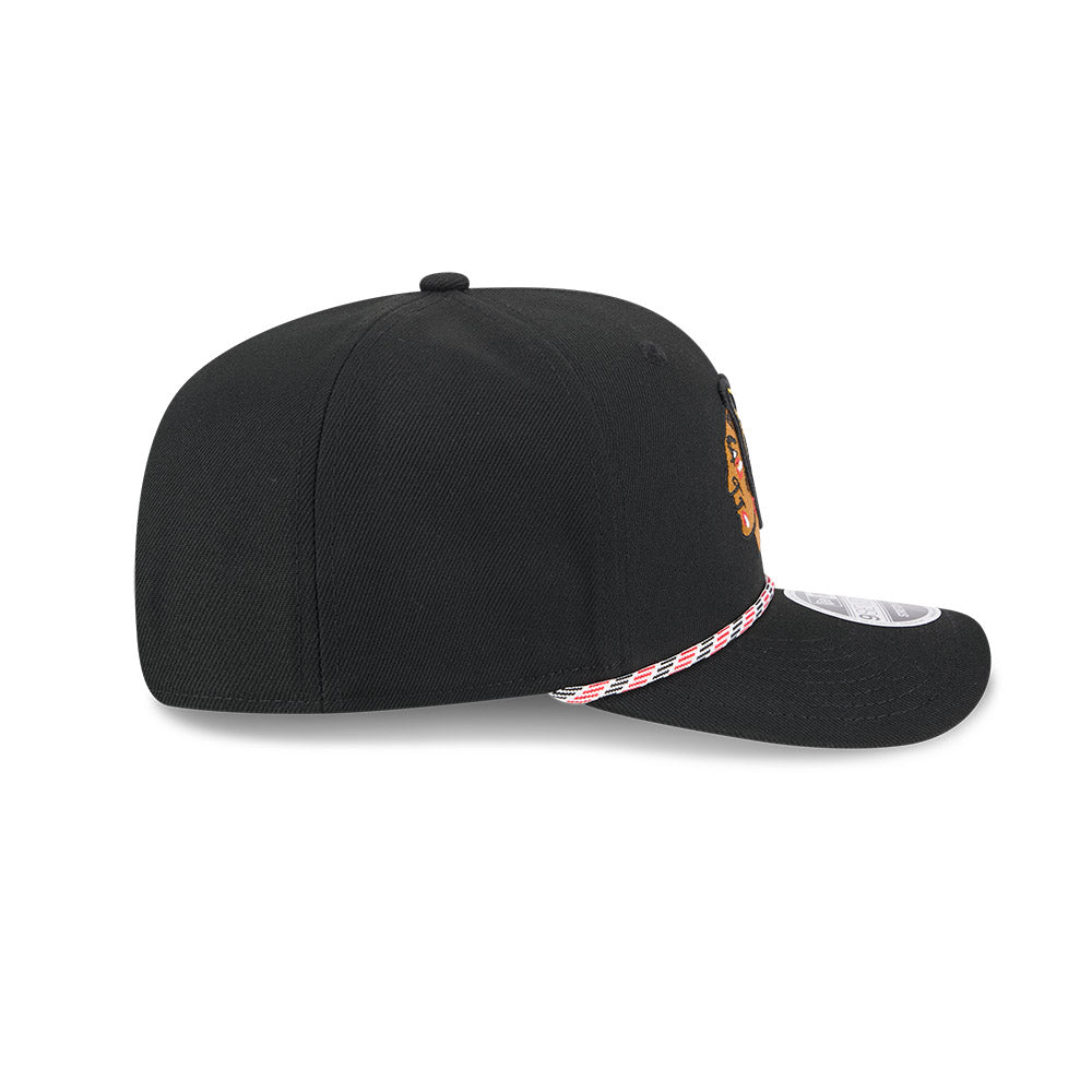 Chicago Blackhawks New Era 9SEVENTY Black Multi-Rope Stretch-Snap Adjustable Hat product image 4, provided for visual