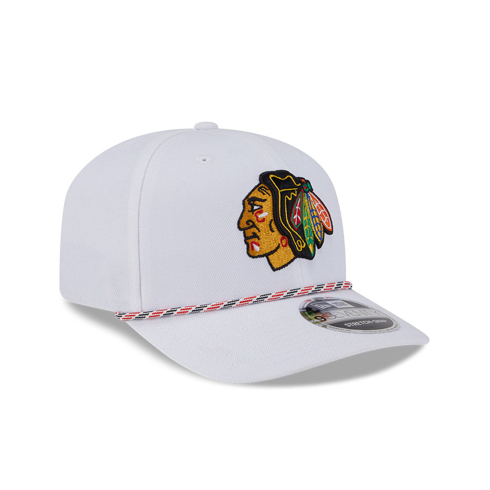 Chicago Blackhawks White New Era 9SEVENTY Multi-Rope Stretch-Snap Adjustable Hat product image 3, provided for visual