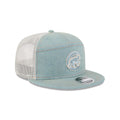 Chicago Cubs New Era Denim 9FIFTY Split Panel Meshback Trucker Hat product image 1, provided for visual reference and